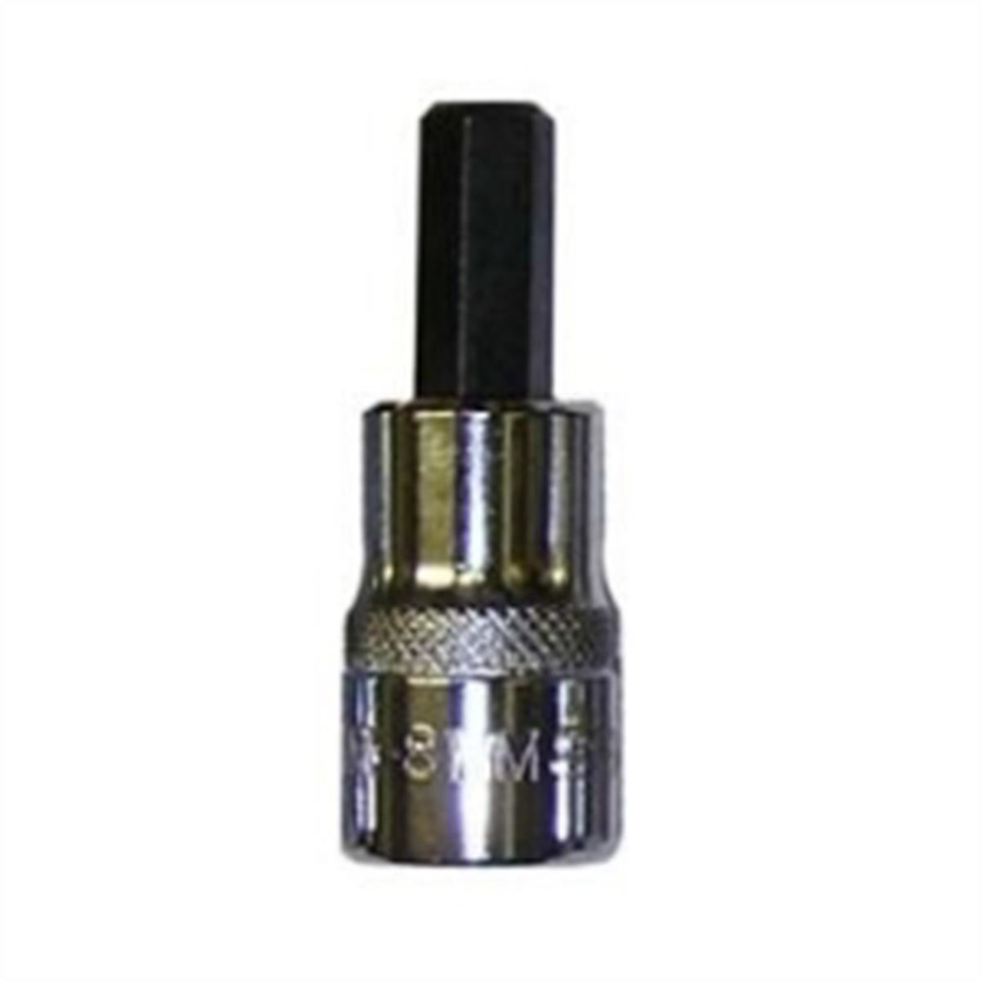 VIM Tools Hex Bit Socket — 8mm, Satin Chrome, 3/8in. Square Drive, Model# VIMHMS-8MM